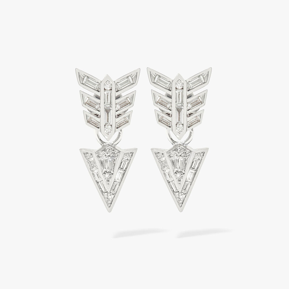 Flight 18ct White Gold & Diamond Arrow Earrings | Annoushka jewelley
