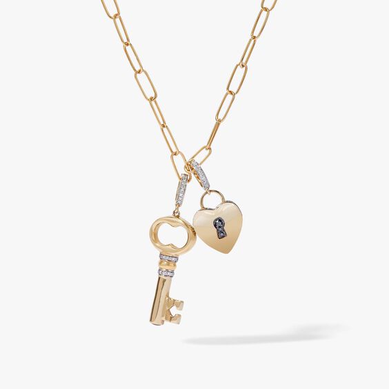 Mythology 18ct Gold Diamond Key and Heart Necklace | Annoushka jewelley