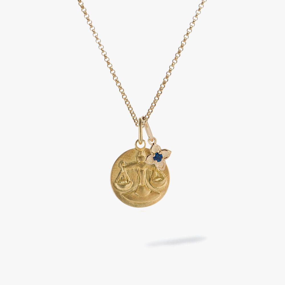 Gold Libra & Sapphire September Birthstone Necklace | Annoushka jewelley
