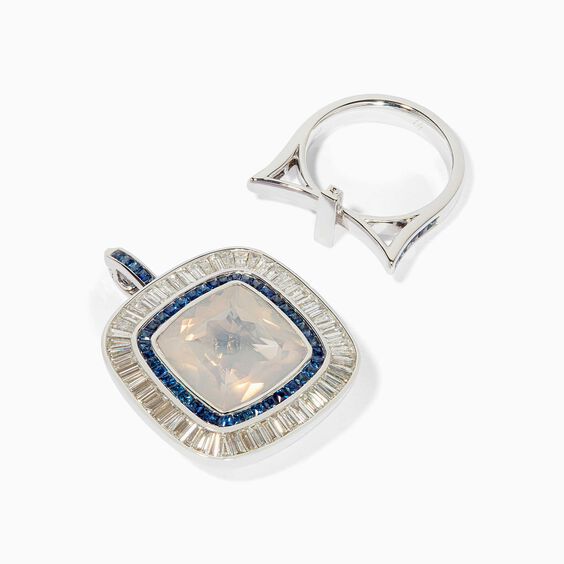 Unique 18ct White Gold Quartz Ring & Pendant | Annoushka jewelley