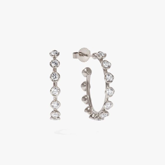Marguerite 18ct White Gold Diamond Hoop Earrings