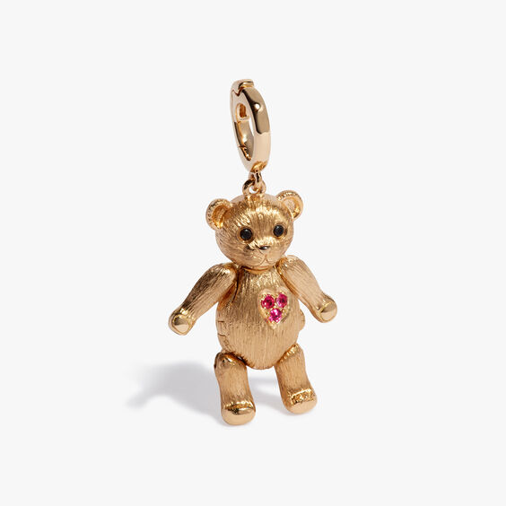 18ct Yellow Gold Teddy Bear Locket Charm Pendant