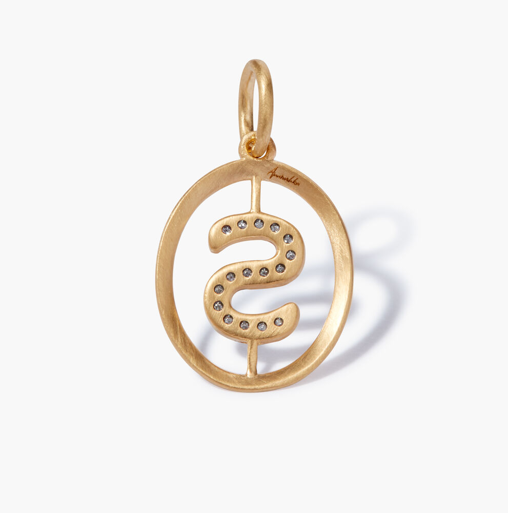 Initials 18ct Yellow Gold Diamond S Pendant | Annoushka jewelley