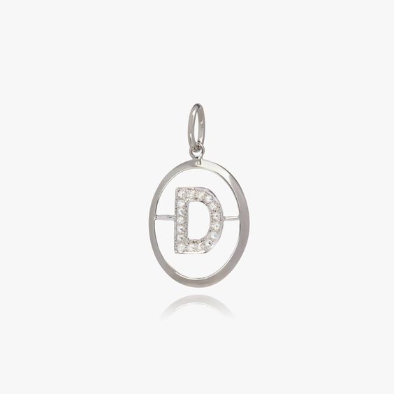 18ct White Gold Initial D Pendant
