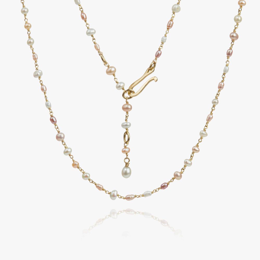 18ct Yellow Gold Seed Pearl Short Chain | Annoushka jewelley