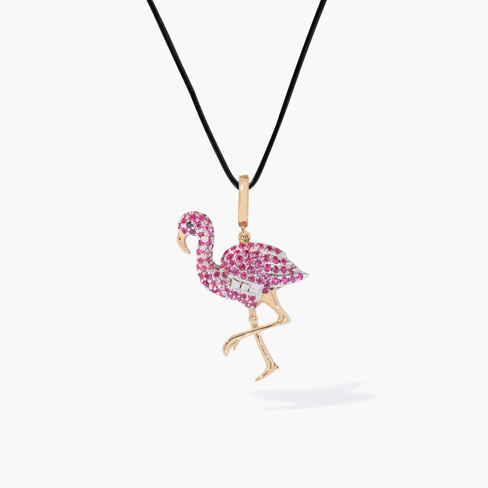 Annoushka x Mr Porter 18ct Yellow Gold Florida Flamingo Locket Charm | Annoushka jewelley
