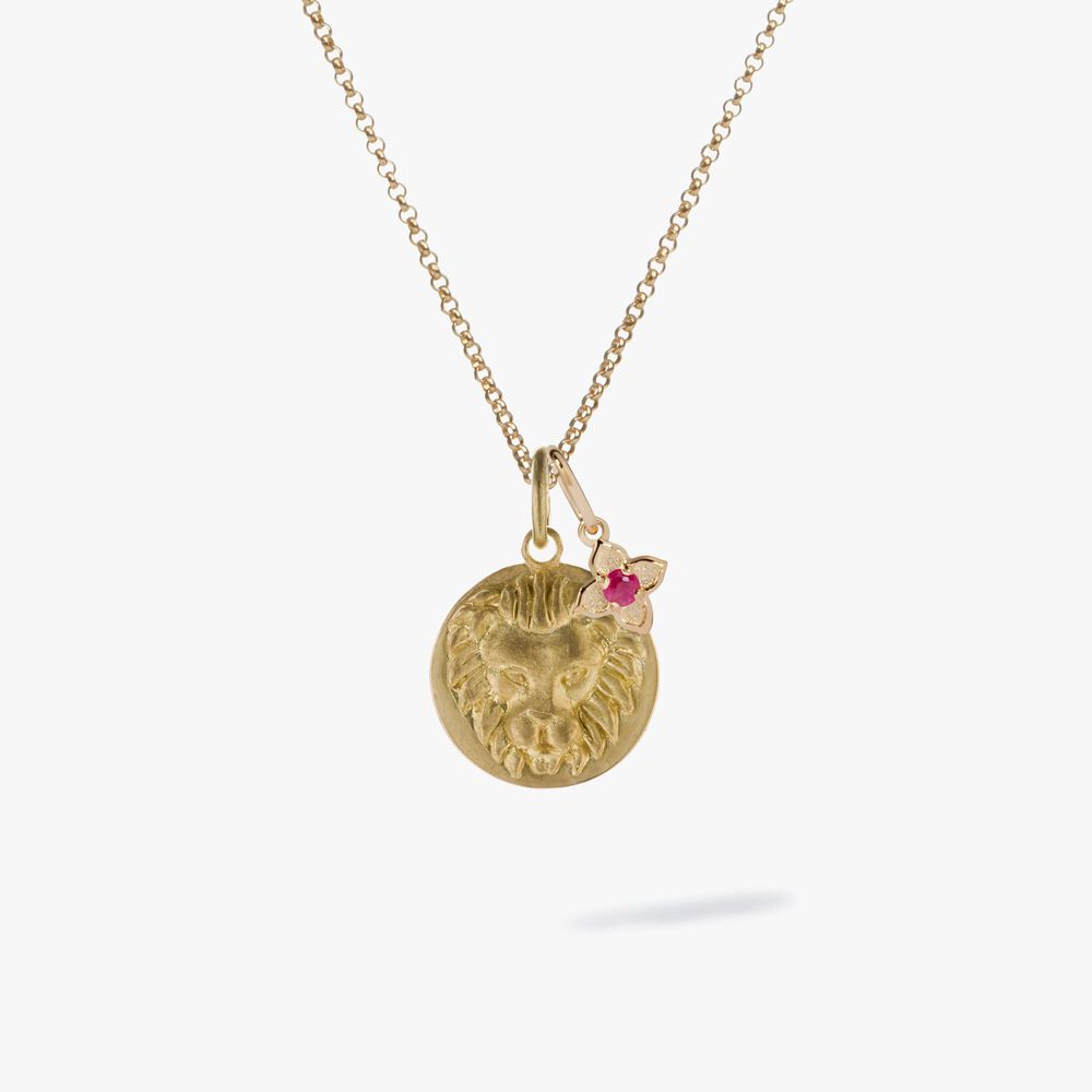 Gold Leo & Ruby July Birthstone Necklace | Annoushka jewelley