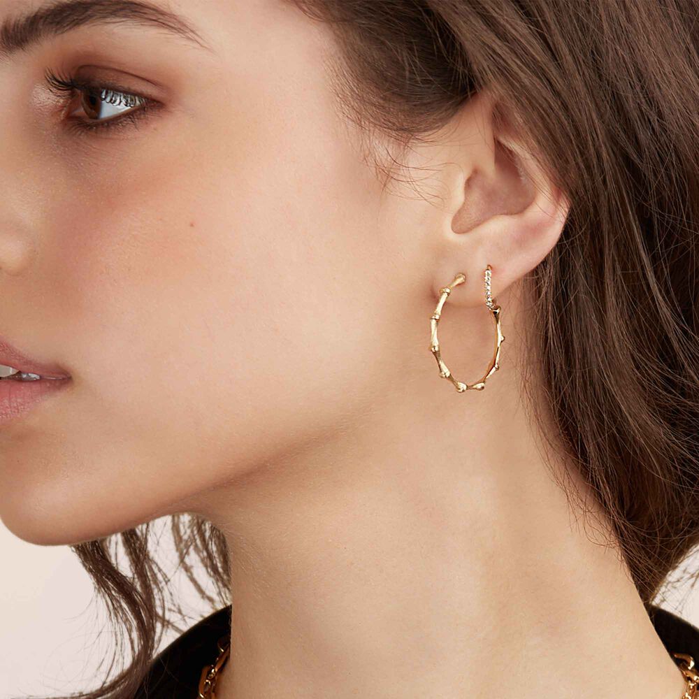 Bamboo 18ct Gold Hoop Earrings | Annoushka jewelley