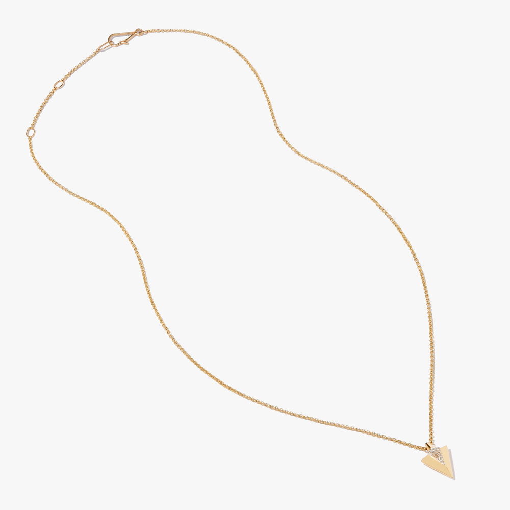 Flight 18ct Yellow Gold Arrow Diamond Necklace | Annoushka jewelley