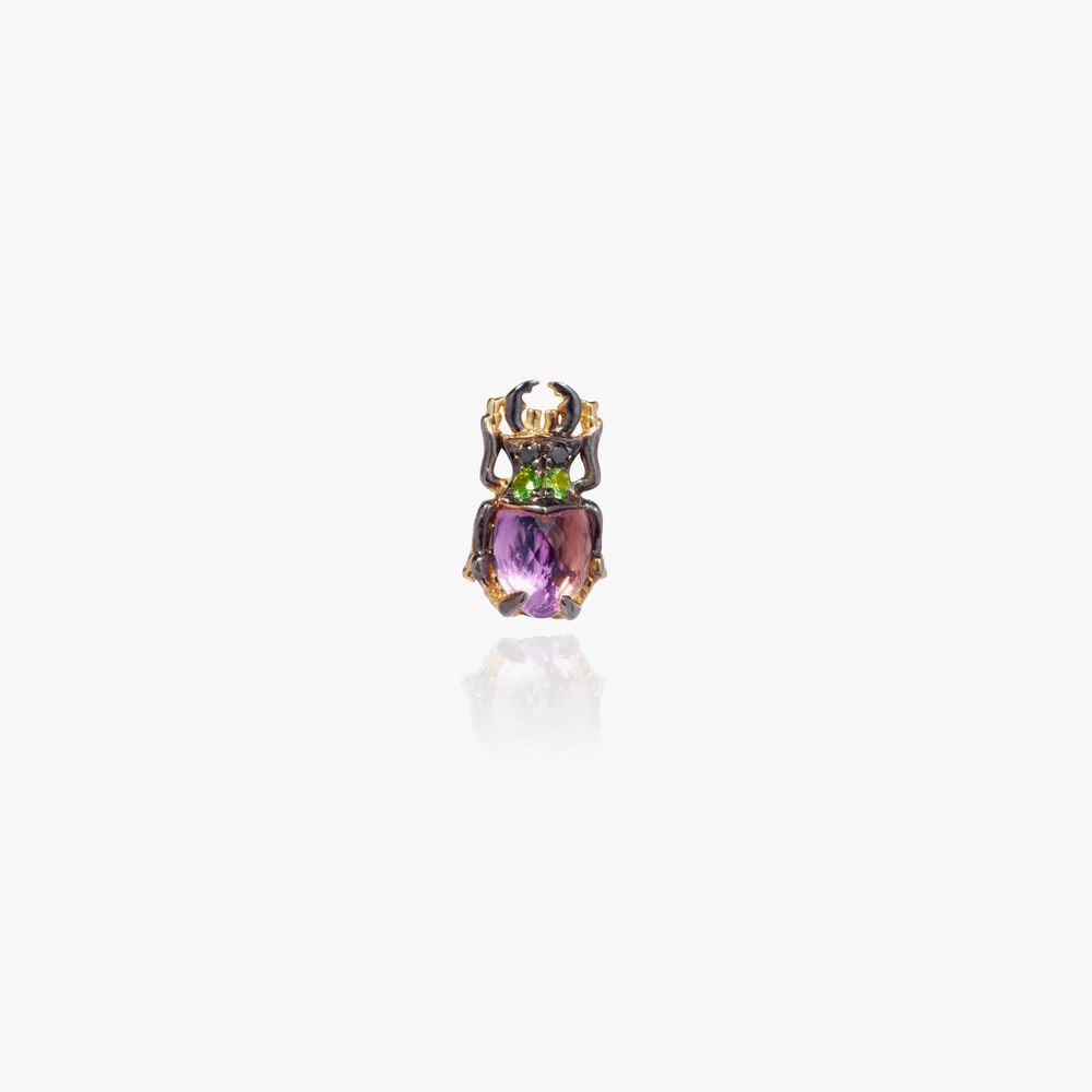 Mythology 18ct Gold Amethyst Beetle Single Stud | Annoushka jewelley