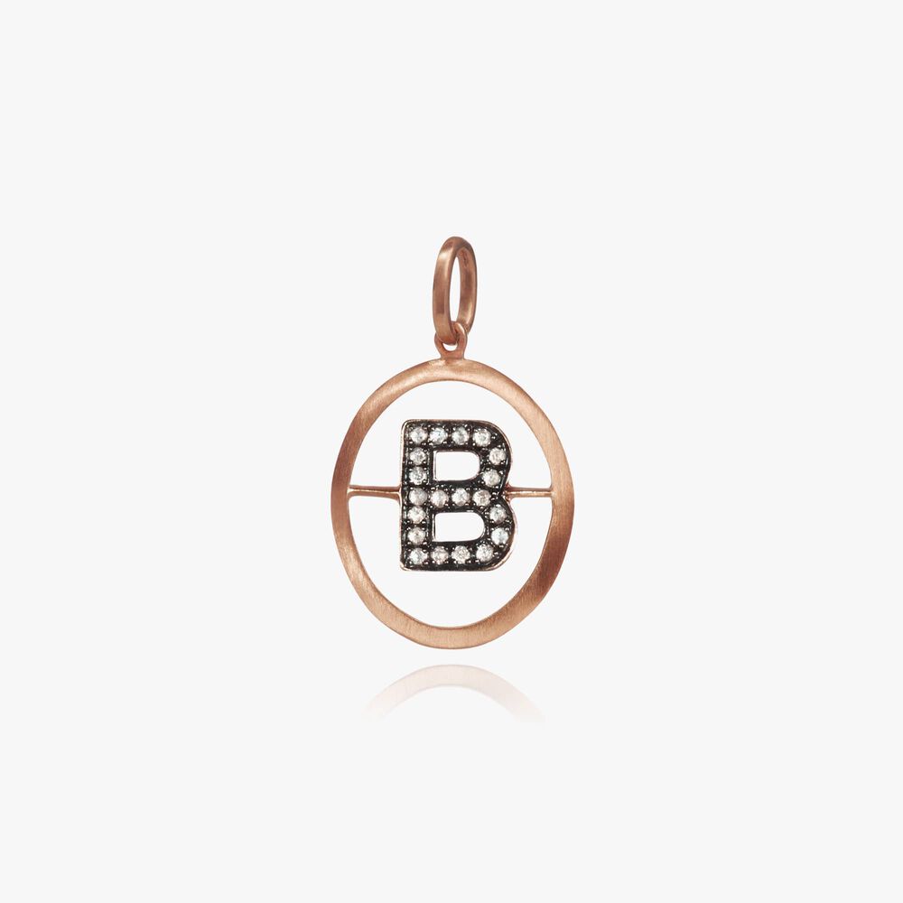 18ct Rose Gold Initial B Pendant | Annoushka jewelley