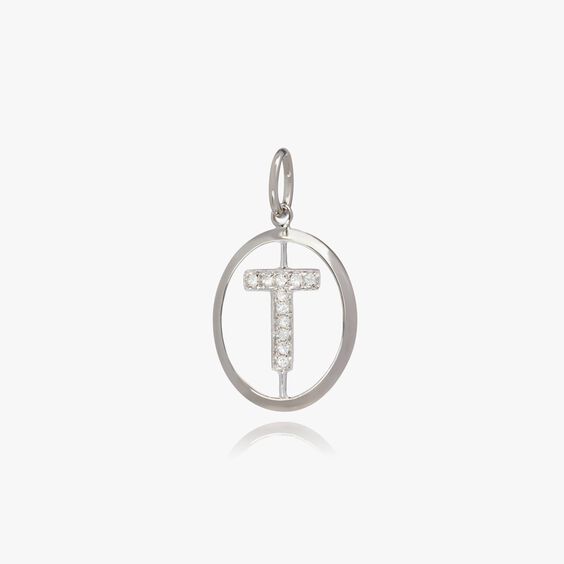 18ct White Gold Initial T Pendant