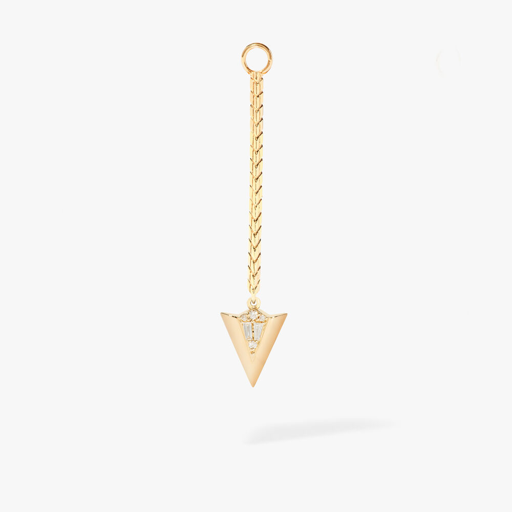 Flight 18ct Yellow Gold Long Arrow Diamond Earring Drops | Annoushka jewelley
