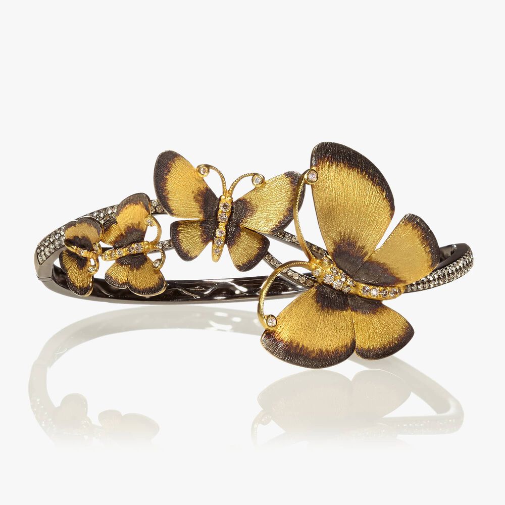 Butterflies 18ct Gold Diamond Bangle | Annoushka jewelley
