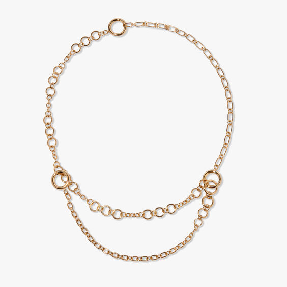 18ct Yellow Gold Biography Chain Necklace