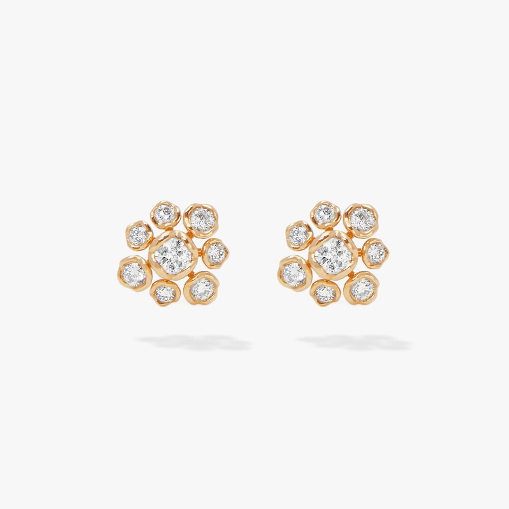 Marguerite 18ct Yellow Gold Large Diamond Stud Earrings | Annoushka jewelley
