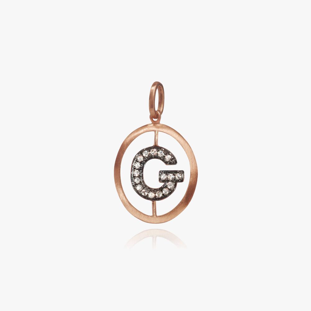 18ct Rose Gold Initial G Pendant | Annoushka jewelley