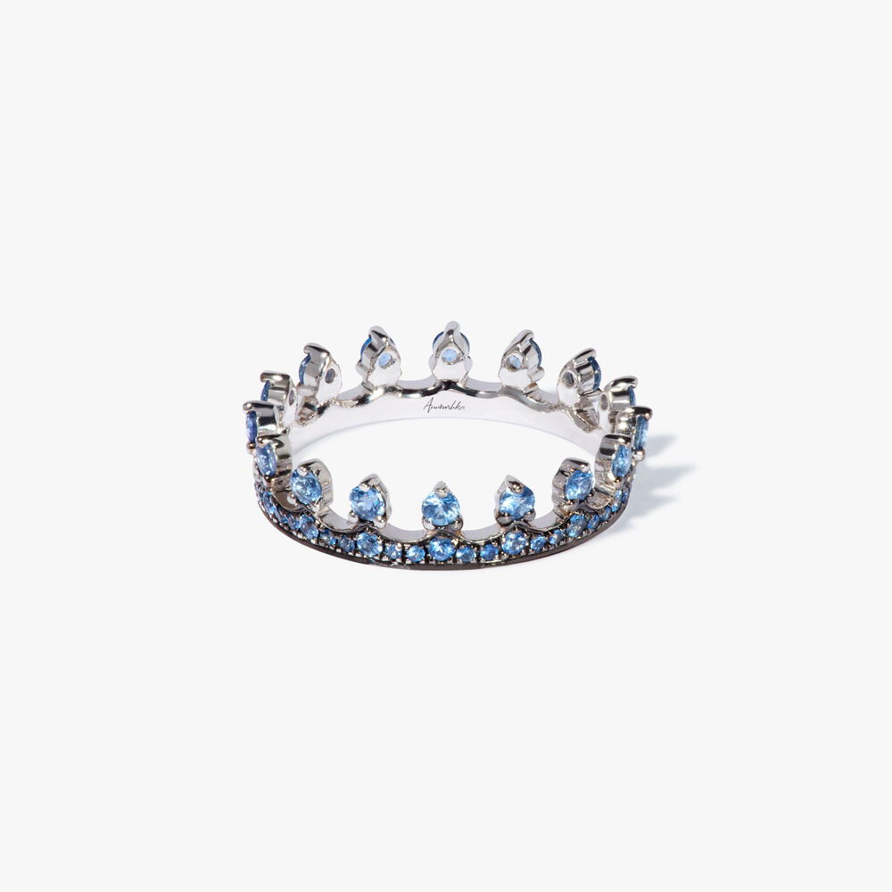 Crown 18ct White Gold Sapphire Eternity Ring | Annoushka jewelley