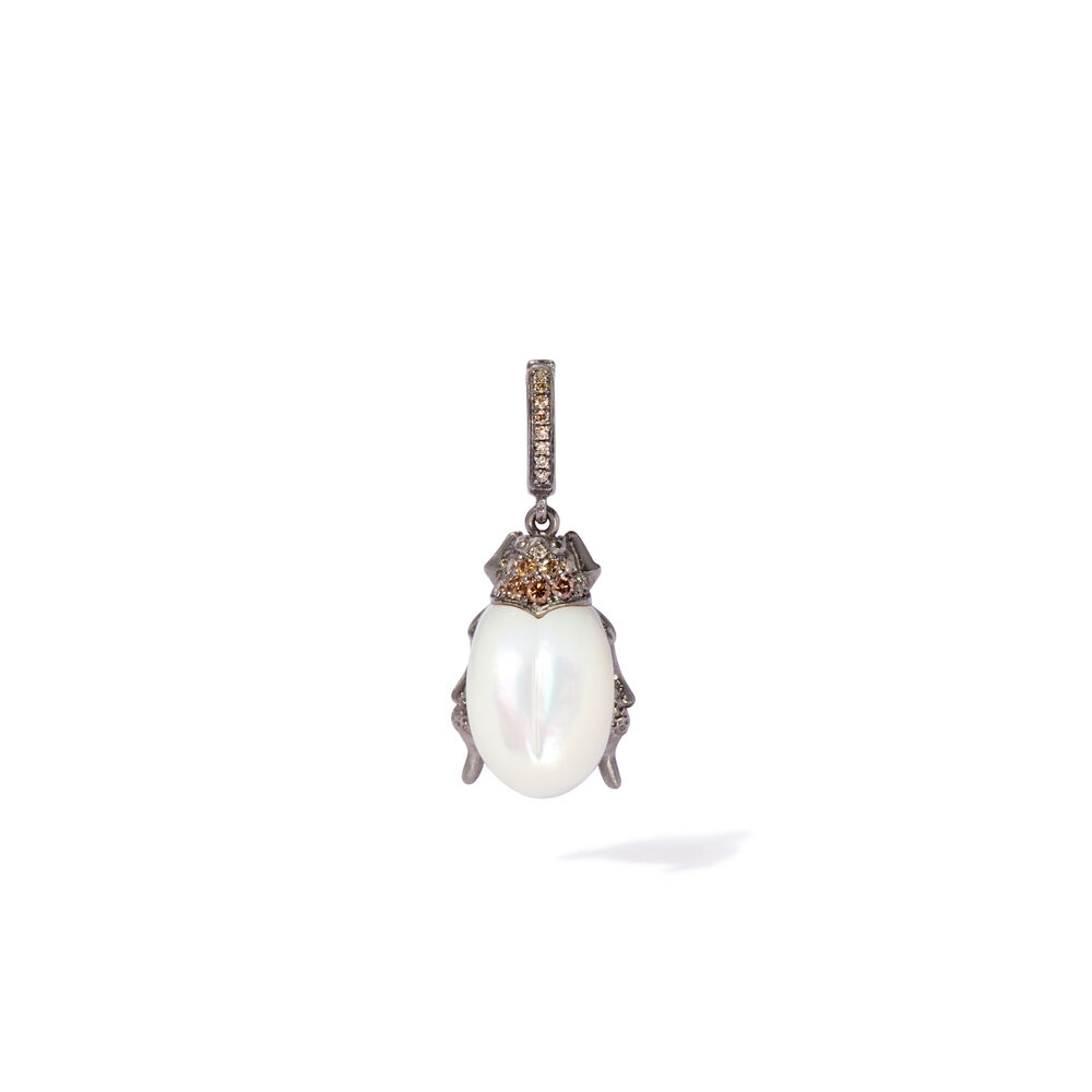 Mythology 18ct White Gold Pearl Beetle Pendant | Annoushka jewelley