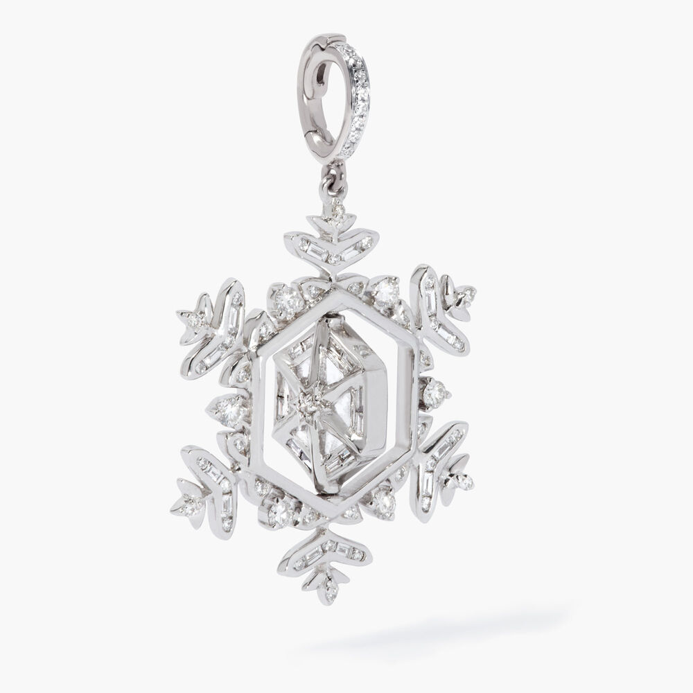 Mythology 18ct White Gold Diamond Spinning Snowflake Necklace | Annoushka jewelley