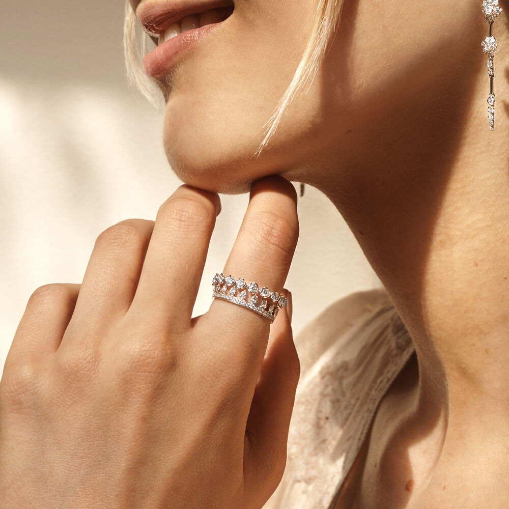 Crown 18ct White Gold Diamond Eternity Ring | Annoushka jewelley