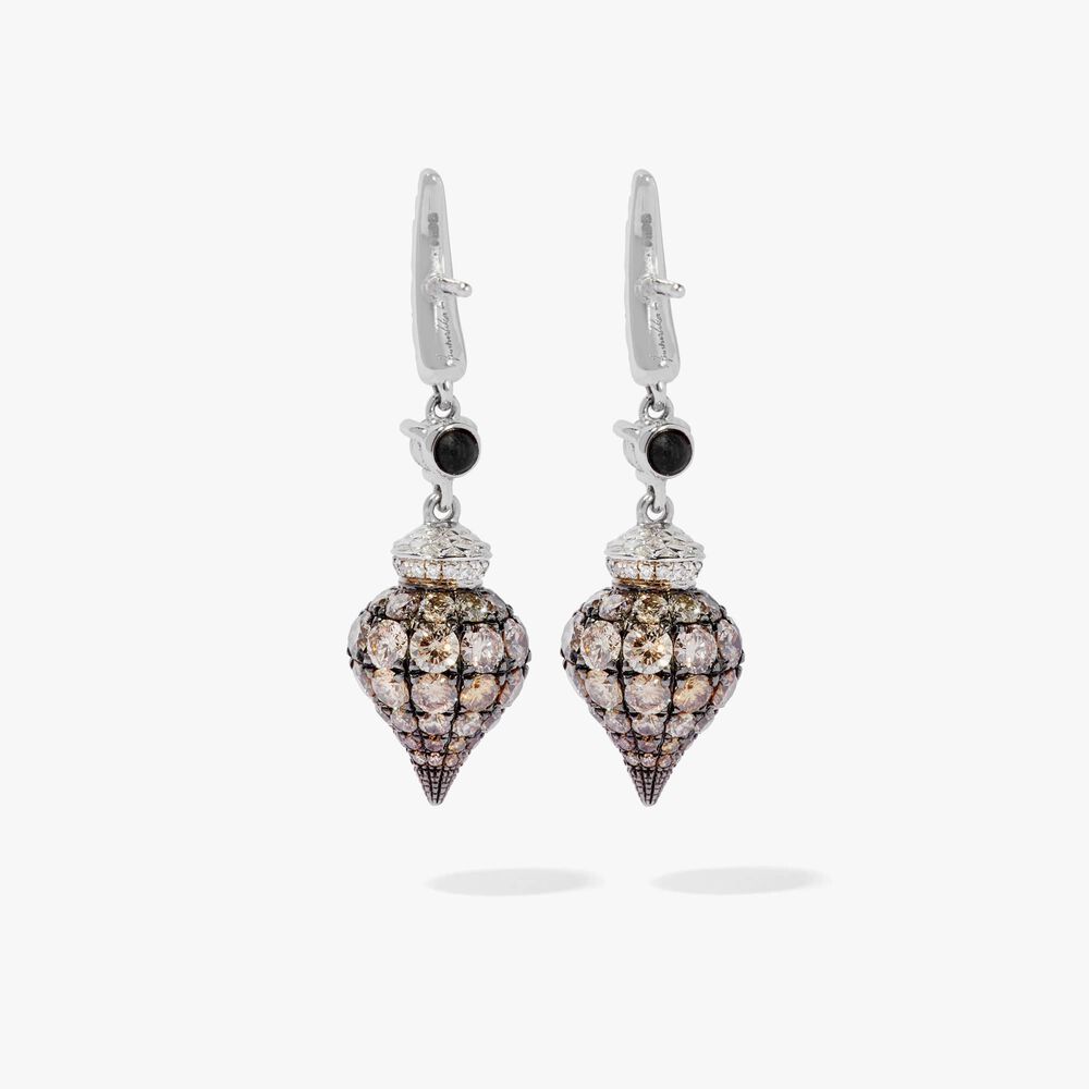 Touch Wood 18ct White Gold Diamond Earrings | Annoushka jewelley