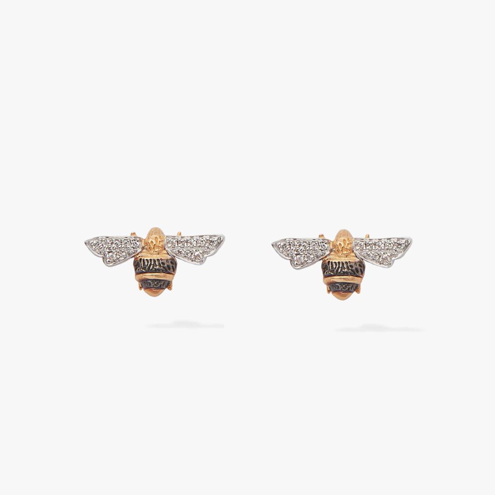 Love Diamonds 18ct Gold Diamond Bee Studs | Annoushka jewelley