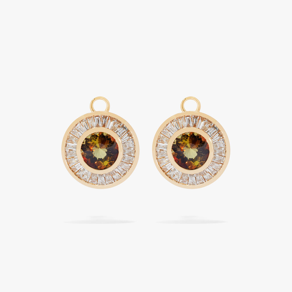 Plaza 18ct Yellow Gold Andalusite & Diamond Earring Drops | Annoushka jewelley
