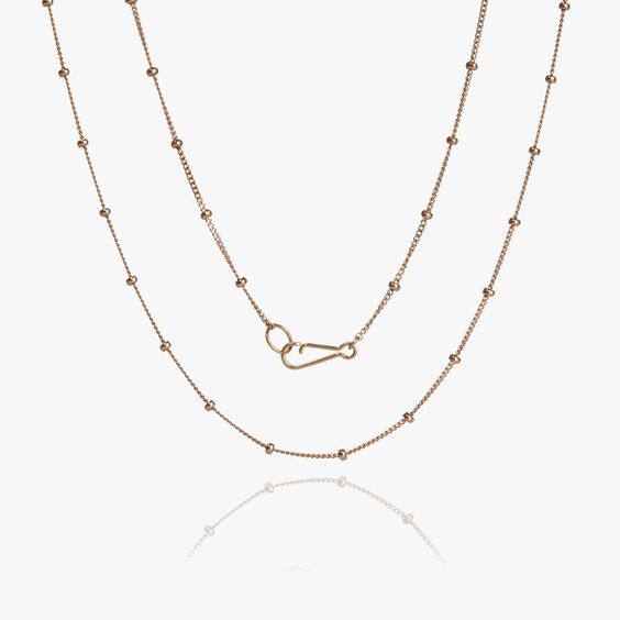 14ct Rose Gold Short Saturn Chain Necklace