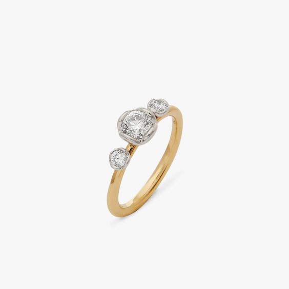 Marguerite 18ct Yellow Gold Three Diamond Engagement Ring