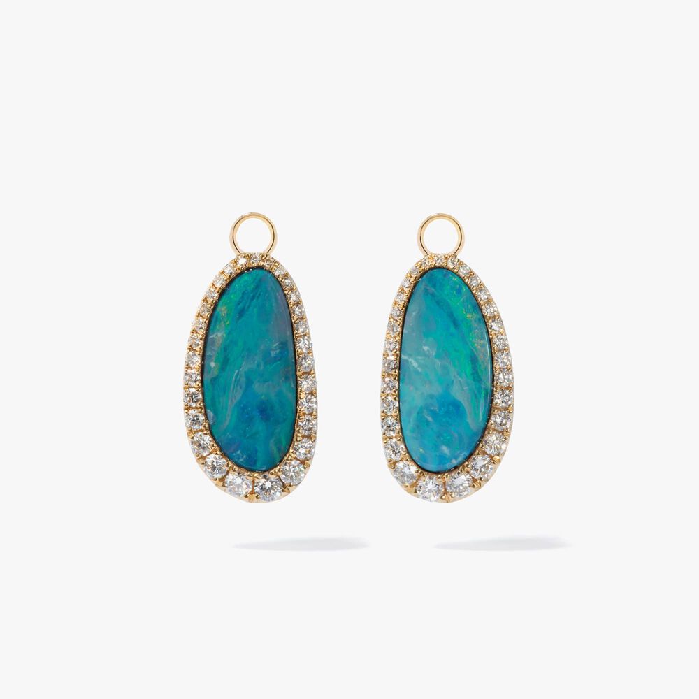 Unique 18ct Gold Opal Diamond Earring Drops | Annoushka jewelley