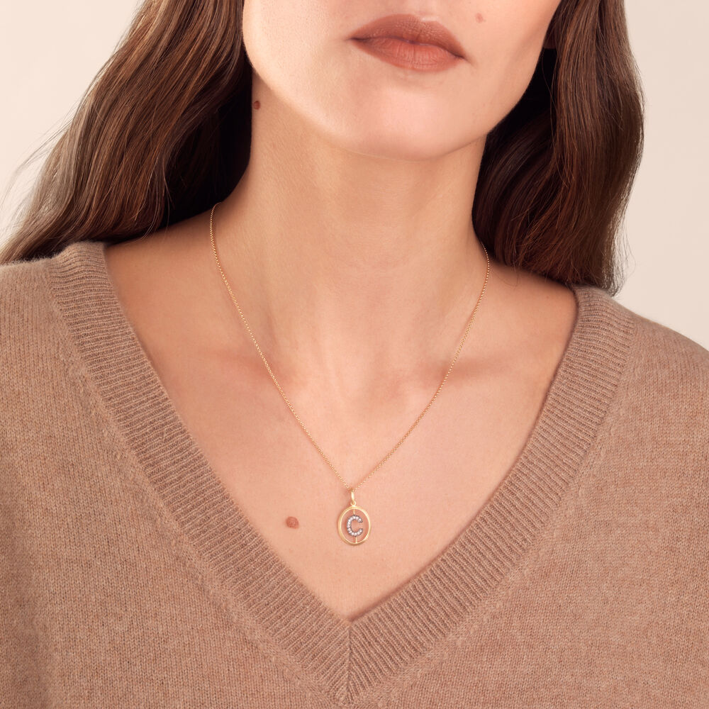 Initials 18ct Yellow Gold Diamond A Necklace | Annoushka jewelley
