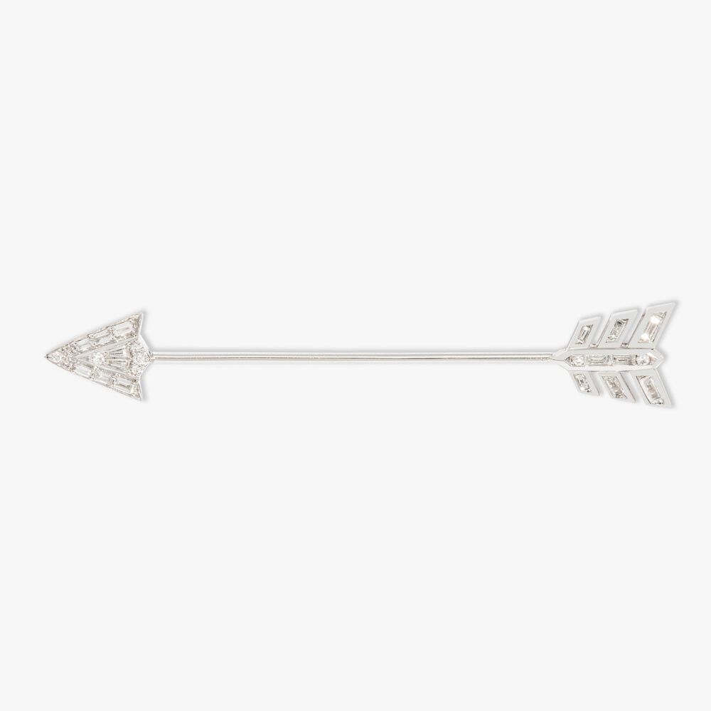 Flight 18ct White Gold Arrow Diamond Pin | Annoushka jewelley
