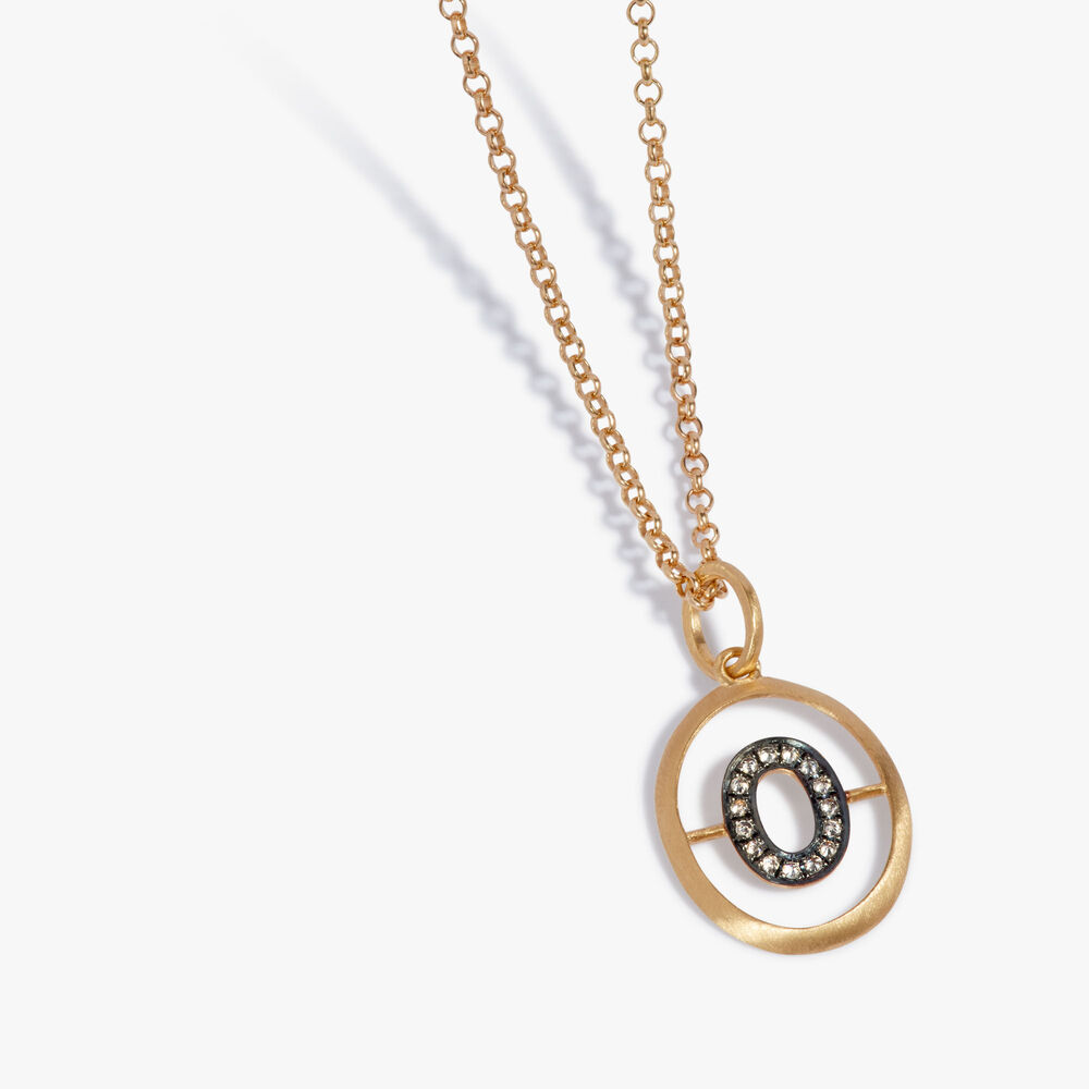 Initials 18ct Yellow Gold Diamond O Necklace | Annoushka jewelley