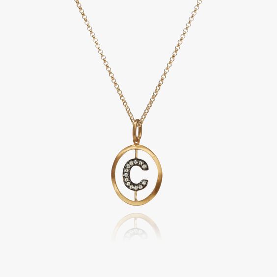 18kt Gold Diamond Initial C Necklace