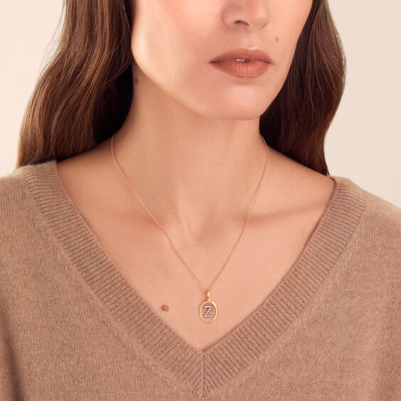 18ct Gold Diamond Initial Z Necklace