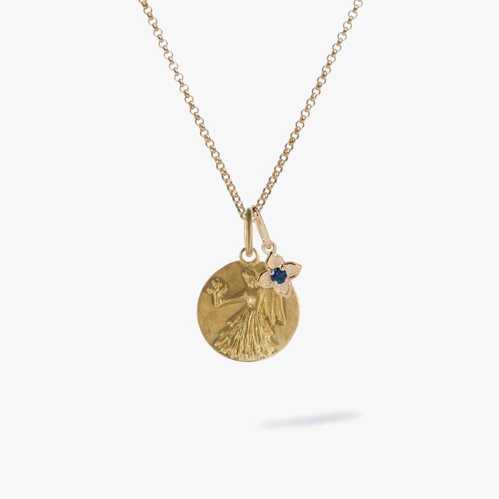 Gold Virgo & Sapphire September Birthstone Necklace | Annoushka jewelley