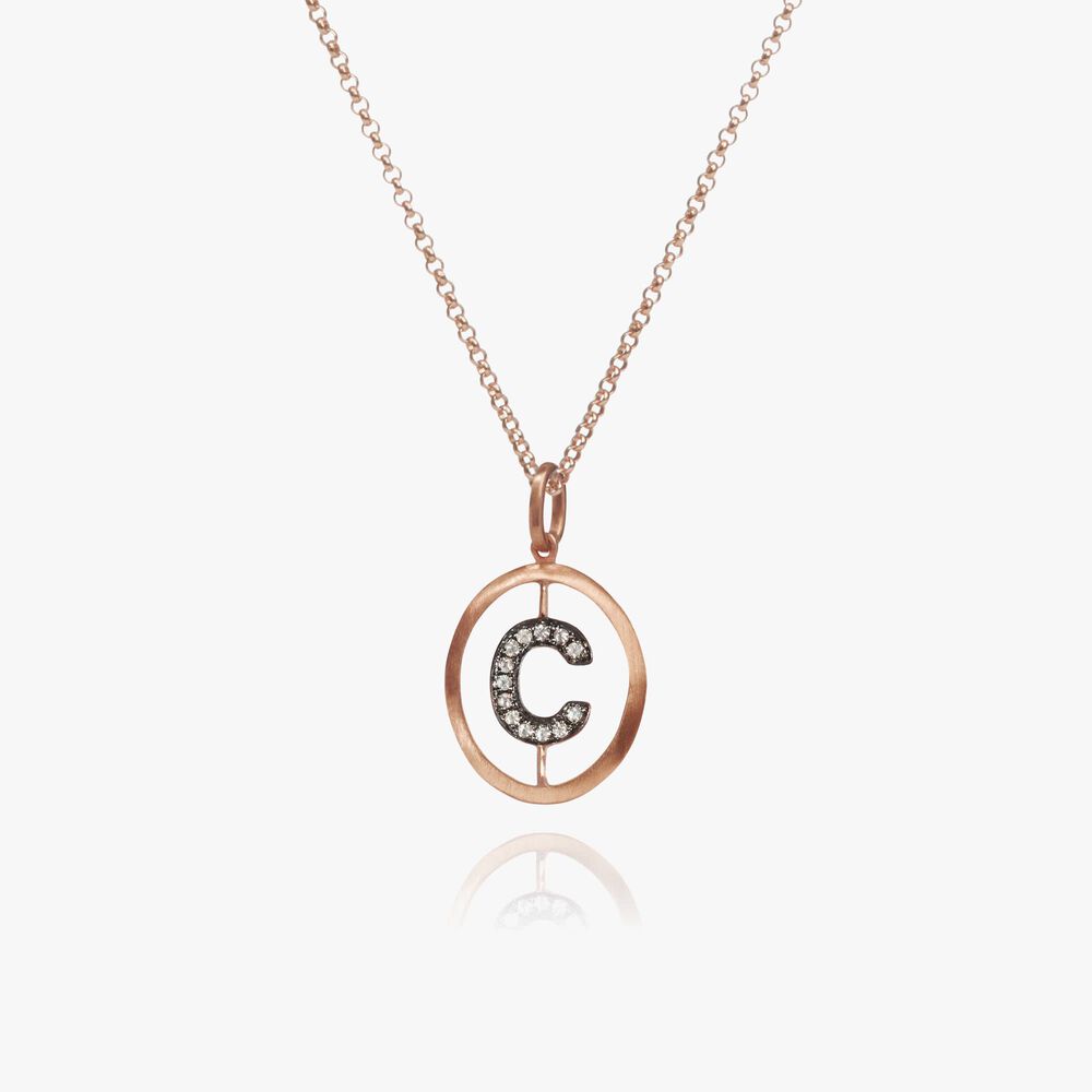 18ct Rose Gold Initial C Necklace | Annoushka jewelley
