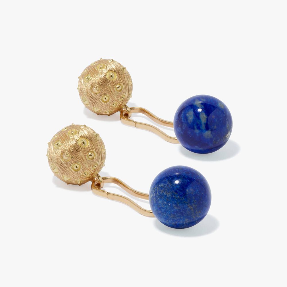 A Pair of 18ct Gold Lapiz Lazuli Cufflinks | Annoushka jewelley