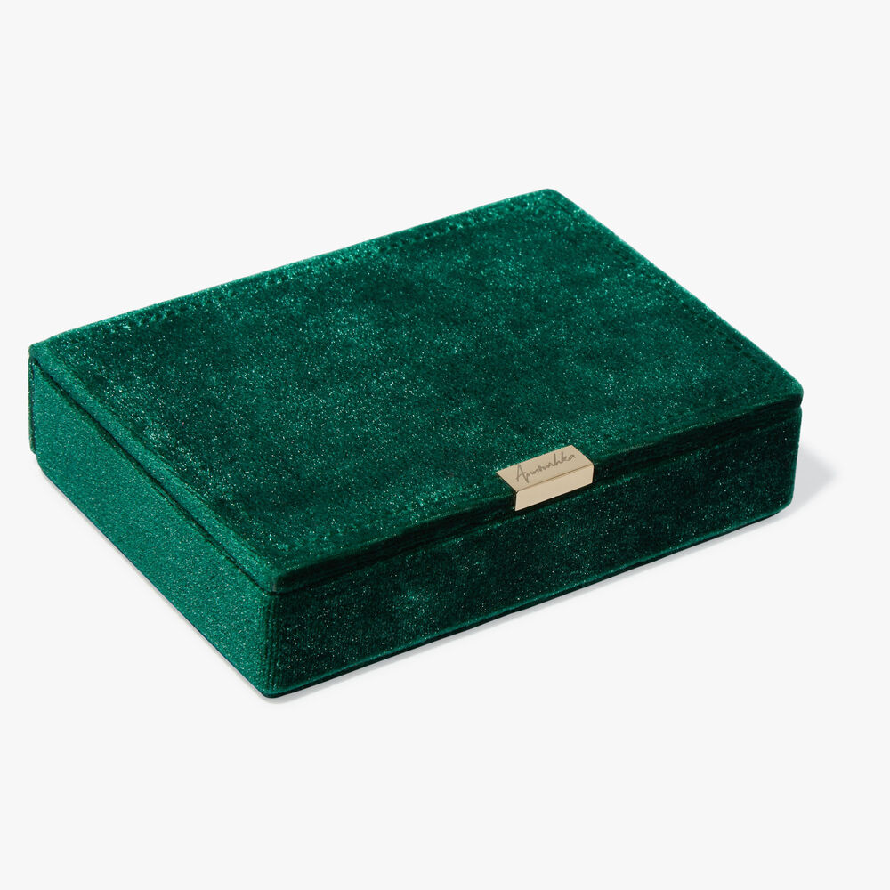 Green Velvet Travel Jewellery Box | Annoushka jewelley