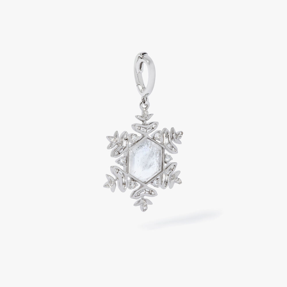 Mythology 18ct White Gold Quartz Snowflake Charm | Annoushka jewelley