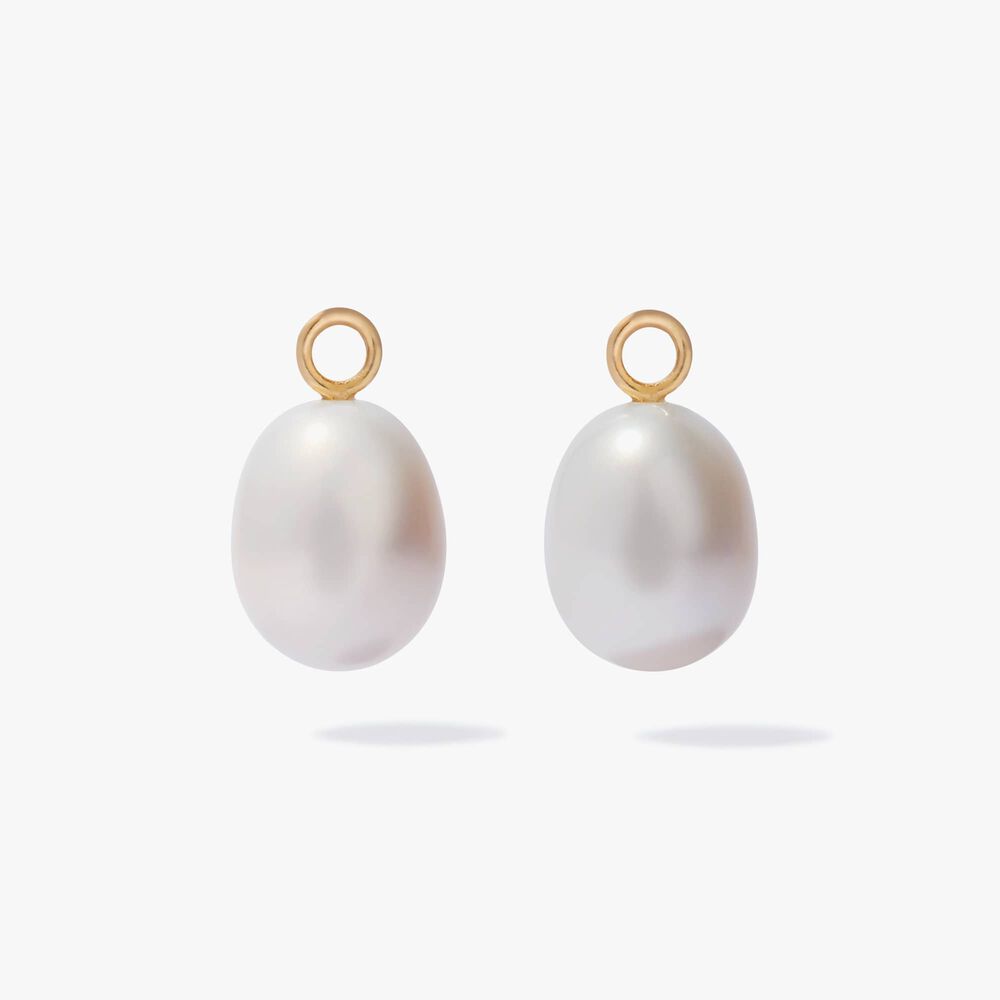 18ct Gold Baroque Pearl Earring Drops | Annoushka jewelley