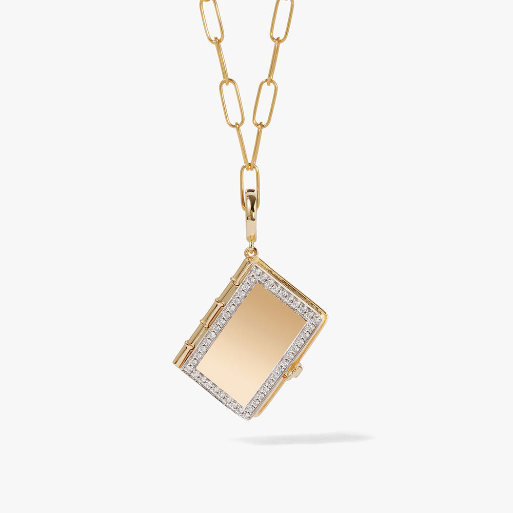 Mythology 18ct Gold Diamond Book Locket Necklace | Annoushka jewelley