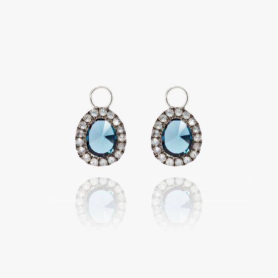 Dusty Diamonds 18ct White Gold Topaz Mini Earring Drops | Annoushka jewelley