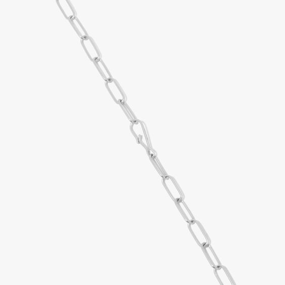 14ct White Gold Mini Cable Chain Large Bracelet