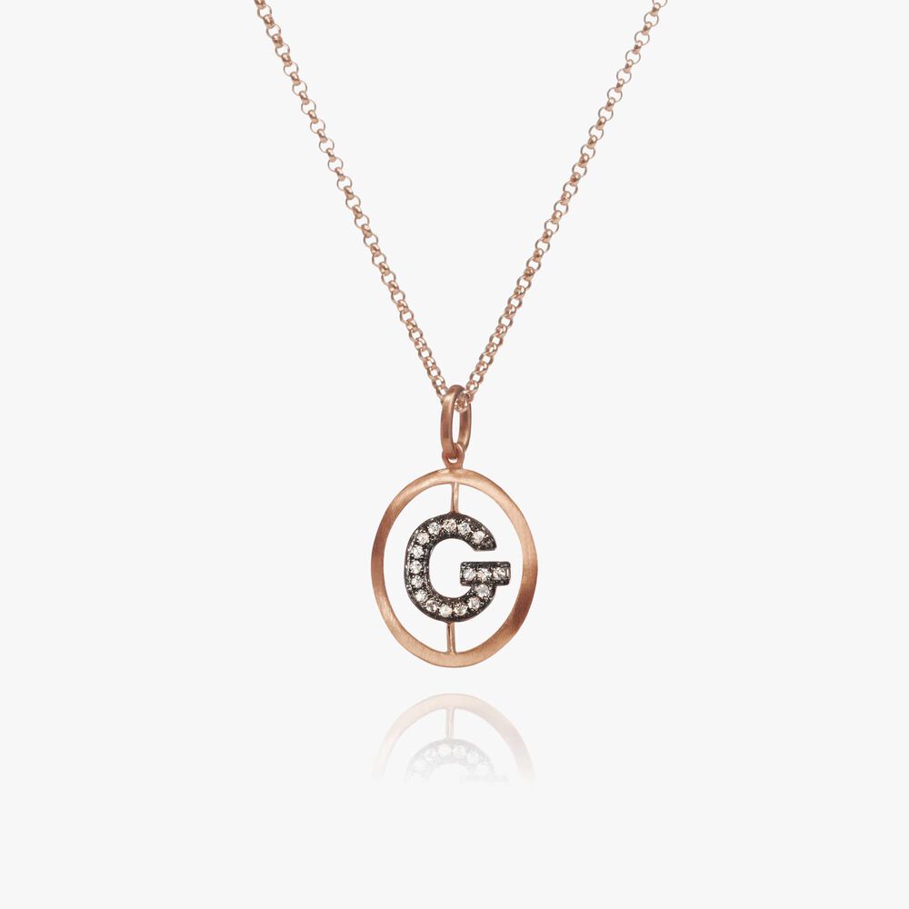 18ct Rose Gold Initial G Necklace | Annoushka jewelley