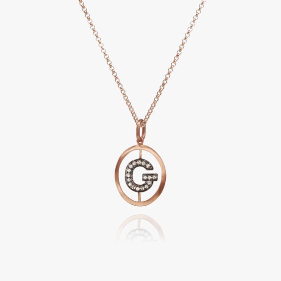 18ct Rose Gold Initial G Necklace