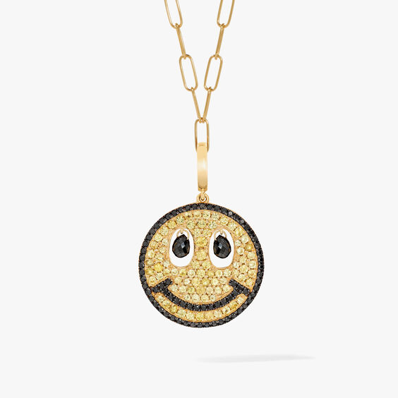 18ct Gold Yellow Sapphire Happy Charm Necklace