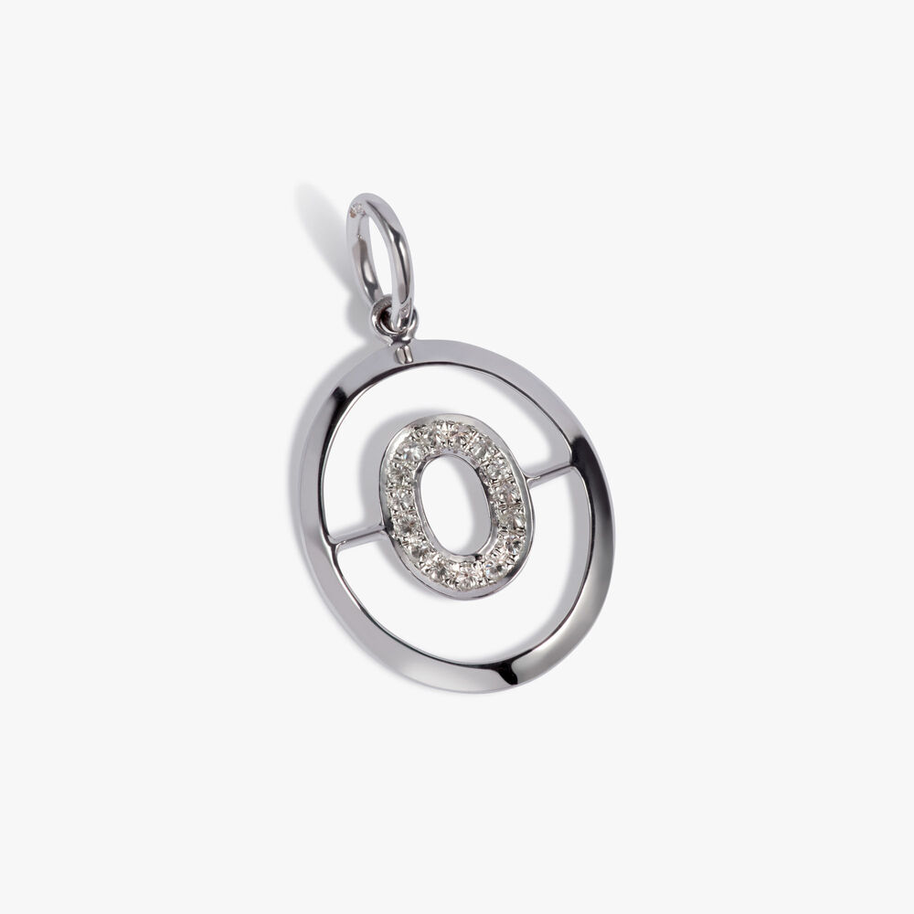 Initials 18ct White Gold Diamond O Pendant | Annoushka jewelley