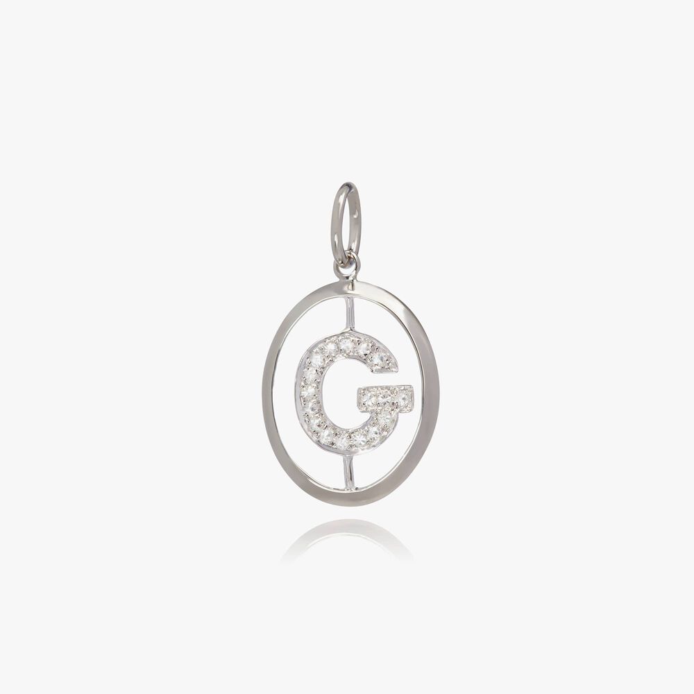 18ct White Gold Initial G Pendant | Annoushka jewelley